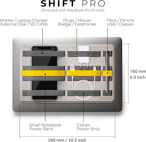 Beblau Backpack Shift PRO Adhesive Portable Tech Organizer for laptops, notebooks.. Insert | Computer Accessories