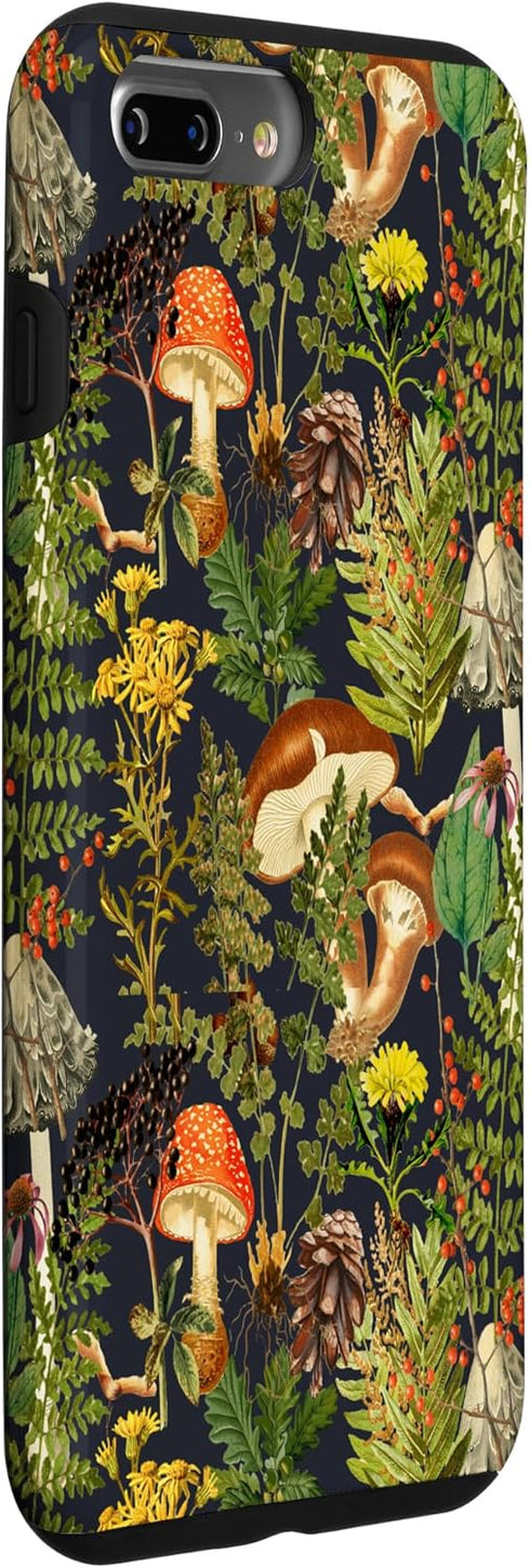 iPhone 7 Plus/8 Plus Case, Mushroom Woodland Scene with Elderberries, Fungi, Nature Shrooms