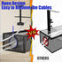 REFLYING Under Desk Cable Management Tray, Black Metal Long Arms, No Drill Mesh Desk Cable Tray for Office Organization