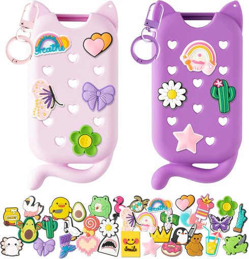 JelaDynore 2Pcs Cat Silicone Case for Touchland Hand Sanitizer Spray - Protective Holder