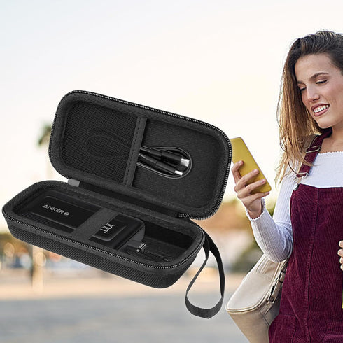 khanka Hard Travel Case for Anker Zolo Power Bank, 10,000mAh 30W Portable Charger, Case Only (Black)