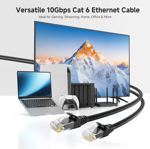 10Gbps 6 25ft, 6 Cat6 Cable Matters Snagless Cat Ethernet Cable - Cat Cable, Cord, Ethernet Cord, Black