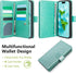 Varikke Wallet Case for iPhone 13 Pro Max, Fashion Glitter Leather Strap, Magnetic Flip Cover, Mint Green