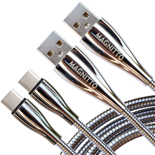 USB Type C Cable, Metal Braided Cord 6ft 2-Pack, Fast Type-C Charger for Samsung Galaxy S21 S20+ S10 S9 S8