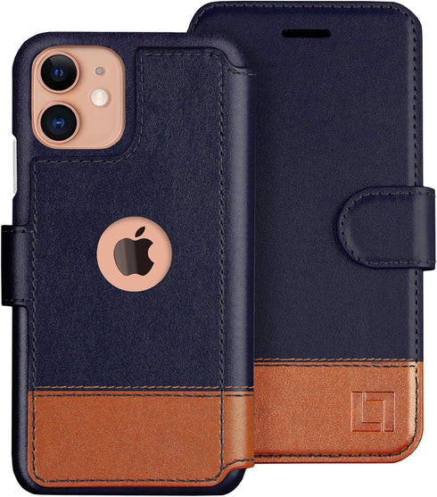 Compatible iPhone 12 Mini Wallet Case - Slim Flip Case with Credit Card Holder, Faux Leather, Magnetic Closure, Desert