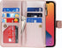Jaorty Wallet Case for iPhone 12 Pro, 9 Card Slots, Wrist Strap, Zipper Cash Pocket, Magnetic Leather Cover, Rosegold