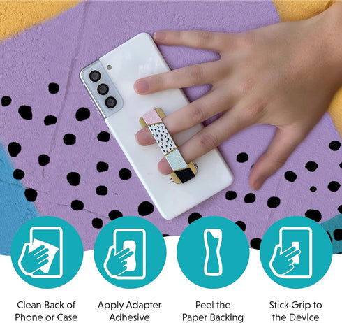 LOVEHANDLE Phone Grip - Stars Blush Design Universal Strap for Most Smartphones and Mini Tablets