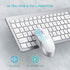 Seenda Rechargeable Wireless Keyboard Mouse Combo, Full Size Cordless Keyboard & Mouse Set, Ultra Thin Quiet, Silver