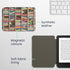 kwmobile Summer Case Compatible with Kobo Clara BW/Colour Case - eReader Cover - Library Blue/Green/Dark Pink