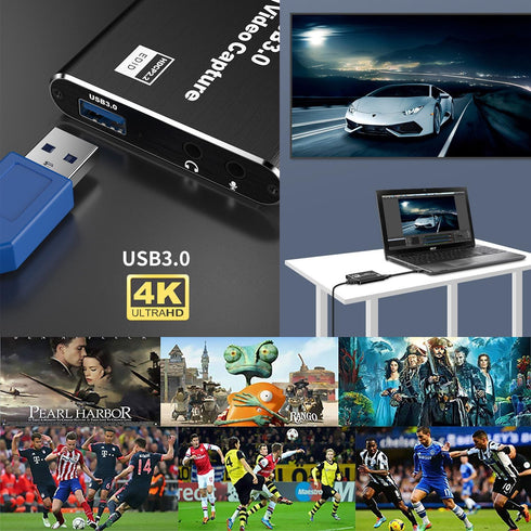 GRACETOP 4K 1080P 60FPS, 3.0 Camera/Xbox/PS4/PS5/PC/OBS Capture Card Switch, HDMI Video Capture Card, HDMI to USB