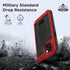 Mitywah Waterproof Case for iPhone 14 Plus - Heavy Duty Shockproof with Built-in Screen Protector, Red