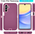 Qinmay 3-Layer Shockproof Phone Cover for Samsung Galaxy A15 5G with HD Screen Protector, WinRedPink