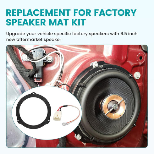 6.5 Inch Front Rear Door Speaker Spacer W/Speaker Wiring Harness for 2012-2020 Ford Mustang/Fusion/Focus/Escape/Fiesta/Edge, 6.5 Speaker Adapter Kit for F150 Transit