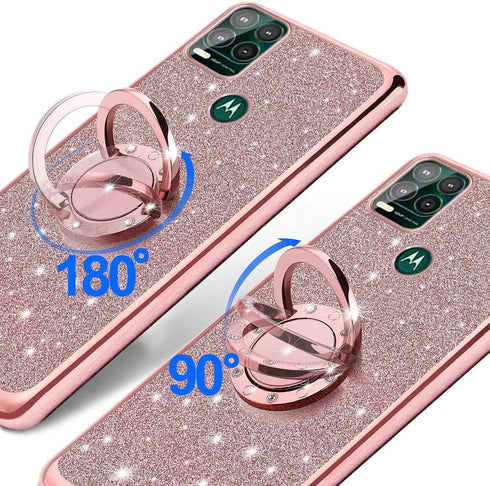 B-wishy Moto G Stylus 5G Phone Case - Luxury Glitter Sparkles Cute Silicone TPU Case with Stylus Pen, Kickstand, Bling
