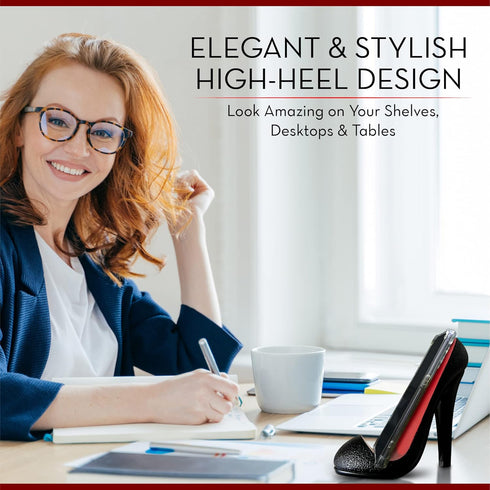 Shoe Phone Stand Holder - Chic Polyresin Cell Phone Stand Display for Home, Desk, Office Table - Stable Base, Wide Size