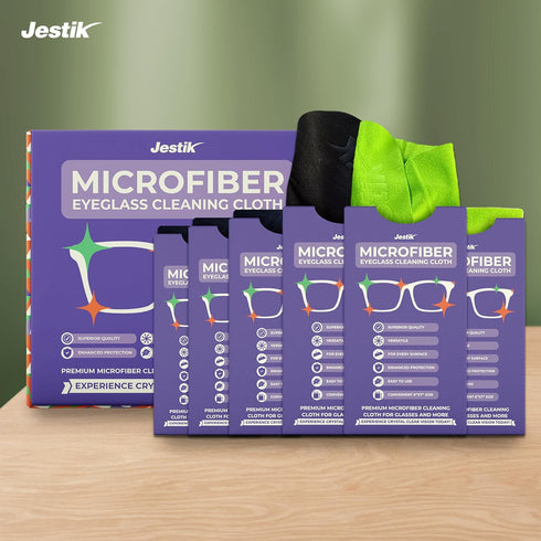 Microfiber Eyeglass Cleaning Cloths - Premium Japanese Microfiber for Glasses, Lens Cleaner, Pack of 6