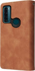 Asuwish Wallet Case for TCL 20 SE 6.82 with Tempered Glass Screen Protector, Flip Cover, Card Holder, Stand, Brown