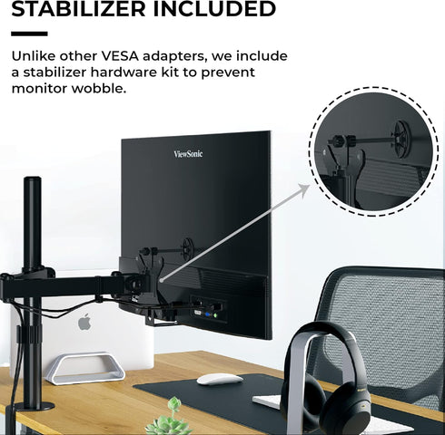 HumanCentric VESA Mount Adapter for Viewsonic Models VX2776-smhd, VX2476-smhd, VX2376-smhd