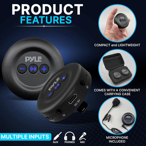 PyleUsa Wireless Low-Latency Transmitter/Receiver Set for Presentations, Projectors, TV, Soundbar, Includes Lavalier Mic