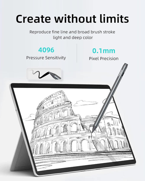 Metapen M2 Stylus Pen for Surface, Premium 4096 Finest Control with Eraser End, Compatible with Surface Pro 7/8/9/X,