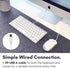 Macally USB Wired Keyboard and Mouse Combo for Mac & PC, Compact Small Keyboard for MacBook Pro/Air
