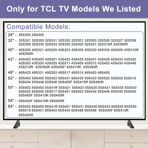 32" 40" 43" 49" 50" 55" 65" 40S325 43S431 50S423 50S546 55S401 65S555 TV Legs for TCL TCL TV Stand Legs, Stand for TCL