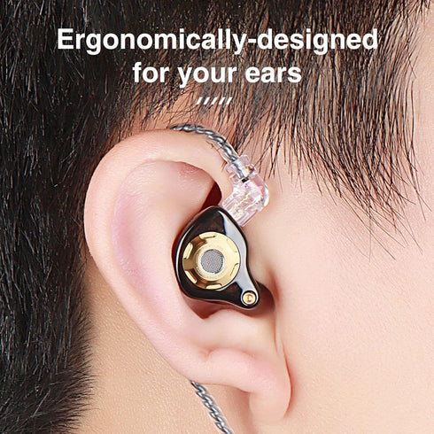 FEDAI TRN MT1 Pro HiFi in Ear Earphone, Dual Magnetic Dynamic Driver Sport Headphone, Noise Cancelling Detachable Cable