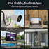 Cat6 100ft, 6 24AWG 10Gbps/550 RJ45 Black,100FT GEARit Ethernet Cable Direct Burial Outdoor Cat Cable High Speed Up