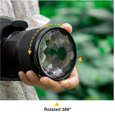 77mm Kaleidoscope Prism Filter, Premium Crystal Glass Special Effect Filter for Camera Lens.