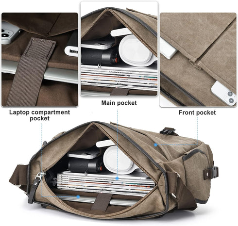 Waterproof Messenger Bag for Men, Crossbody Satchel Shoulder Bag