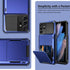 Vofolen Wallet Case for Galaxy S21 Ultra, Credit Card Holder, 4-Card Flip Cover, Dual Layer Hybrid Hard Shell (Navy)