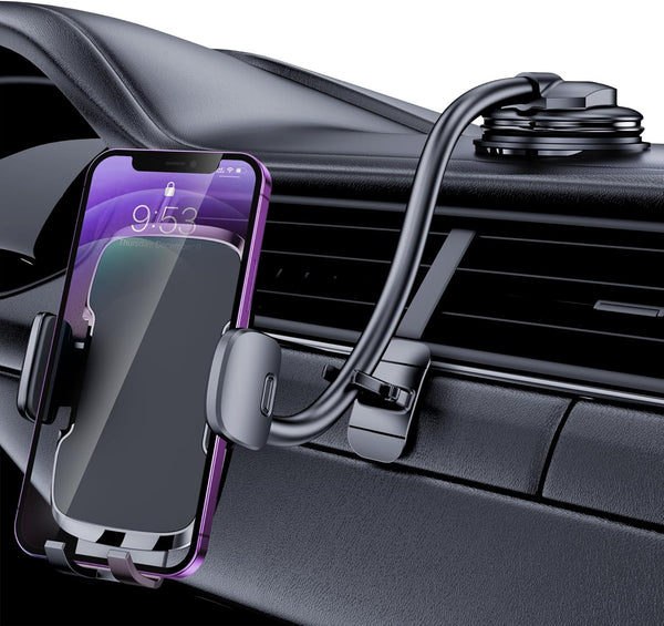 TICILFO Gooseneck Phone Holders for Car, Flexible Phone Stand for Dashboard Windshield with Strong Suction Cup