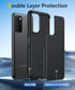 BNIUT Black Matte Samsung Galaxy A03s Case - Dual Layer Shockproof Heavy Duty Cell Phone Cover with Non-Slip Textured