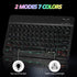 Ultra-Slim Bluetooth Keyboard and Mouse, Portable Mini Wireless Keyboard with 7-Color Backlit for iOS Android Windows