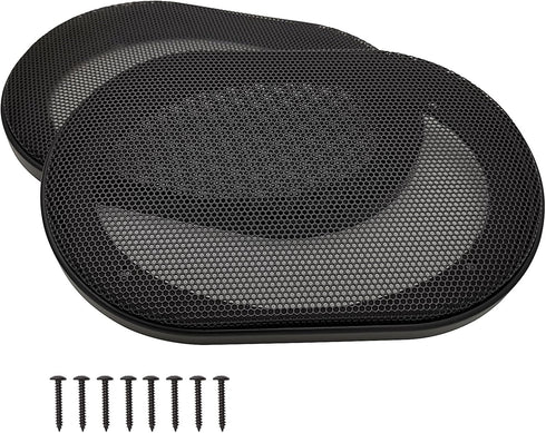 4" x 6" Speaker Grill Covers, Car Subwoofer Guard Protector, ABS Plastic Frame with Metal Mesh, Black - 2Pcs