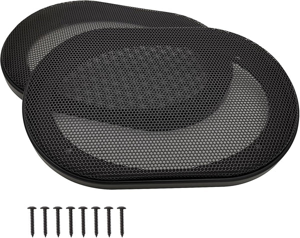 4" x 6" Speaker Grill Covers, Car Subwoofer Guard Protector, ABS Plastic Frame with Metal Mesh, Black - 2Pcs