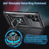 Anqrp Galaxy S22 Ultra Case, Military Grade Protective Cover with Rotatable Metal Ring Kickstand, Black
