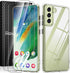 Rayboen Crystal Clear Hybrid Case for Samsung Galaxy S21 FE 5G with 2X Soft Screen Protector, Slim Shockproof Cover.