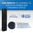 RCA 3-Device Universal Rechargeable Streaming Remote Control for TV, Audio, Soundbar, Streaming Devices, Ultra-Slim