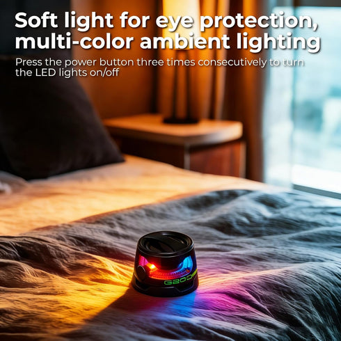 LENOLL Set Magnetic Mini Bluetooth Speaker with RGB Lights, Portable Wireless Stereo Speaker with Phone Holder, Small