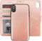 Bocasal Wallet Case for iPhone Xs Max, PU Leather Magnetic Detachable Kickstand Shockproof Cover with Wrist Strap