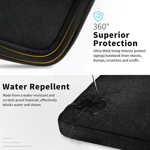 Laptop Sleeve Case 13.3-14 Inch Waterproof Durable Business Computer Carrying Bag Compatible with MacBook Air/Pro HP/Asus/ThinkPad Notebook Protective Tablet Handle Laptop Bag Black by Lubardy