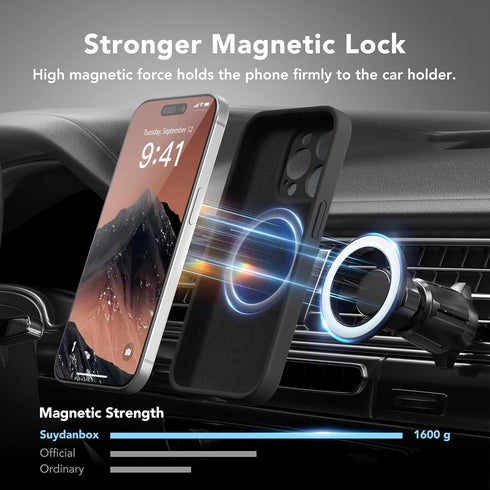 iPhone 15 Pro Max Case, Black Silicone Shockproof, MagSafe Compatible, Full Camera Protection & 2 Screen Protectors.