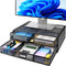 HUANUO 2 Tier Metal Monitor Stand, Desk Organizer with Drawer for PC, Laptop, Printer, Desktop Storage