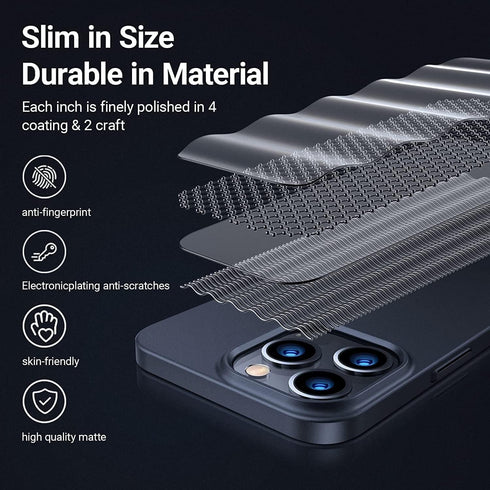 TORRAS OriginFit Slim Fit Case for iPhone 14 Pro 6.1 Inch, Matte Black, Super Thin Lightweight Hard PC Cover