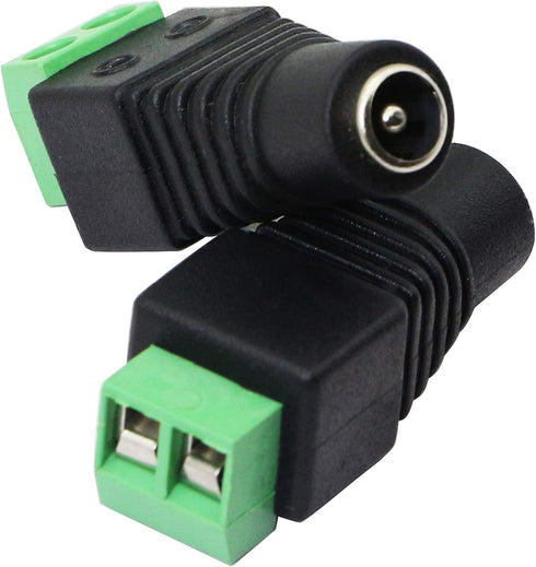 zdyCGTime DC 5.5 X 2.1mm Adapter, 2.1 X5.5mm Female Barrel Power Jack to 2 Pin/Way Female Bolt Connector