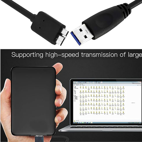SaiTech IT USB 3.0 Cable A to Micro B, High Speed Up to 5 Gbps Data Transfer for Portable External Hard Drive