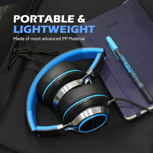 AILIHEN C8 Wired On-Ear Headphones with Microphone, Volume Control, Foldable Design for Smartphones, Laptops, Tablets