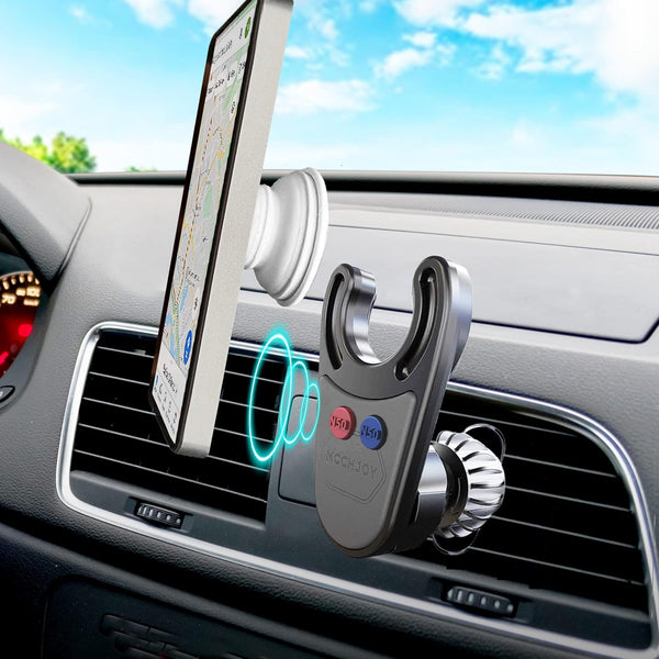 Magnetic Socket Car Mount, Phone Holder for All Socket Grips, AC Vent Clip, 360° Rotation, Ultra Stability