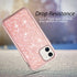 Coolwee Glitter Full Protective Case for iPhone 11, Heavy Duty Hybrid 3 in 1 Shockproof for Women Girls Rose Gold